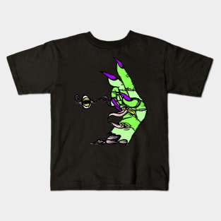 Multi Mouthed Zombie Hand in Neon Kids T-Shirt